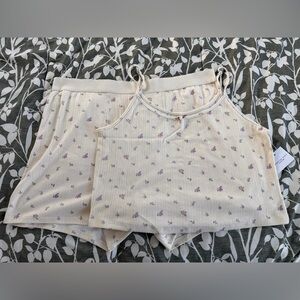 American Eagle Outfitters Yellow Floral Pajama Set